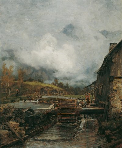 Goisern の水車小屋 (Emil Jakob Schindler の後) 作： Carl Moll