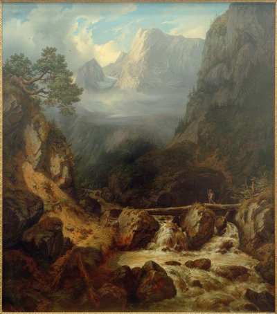 ハルシュタット近くのC.Morgenstern、Der Waldbachstrub 作： Carl Morgenstern