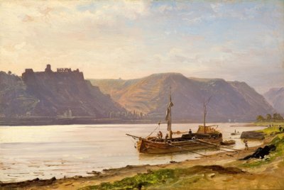 C.モルゲンシュテルン、城跡のあるラインの風景 作： Carl Morgenstern