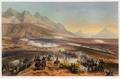 ブエナビスタの戦い、パブ。1851. 作： Carl Nebel