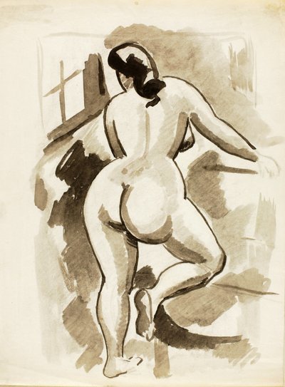 立ち姿の女性ヌードの後ろ姿 作： Carl Newman