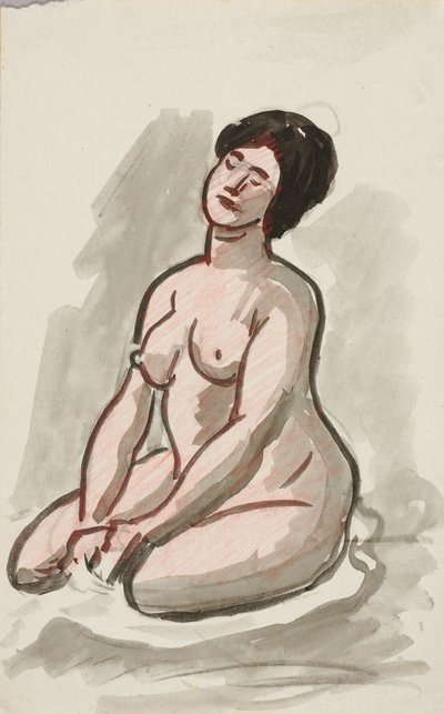 女性ヌード、座る 作： Carl Newman