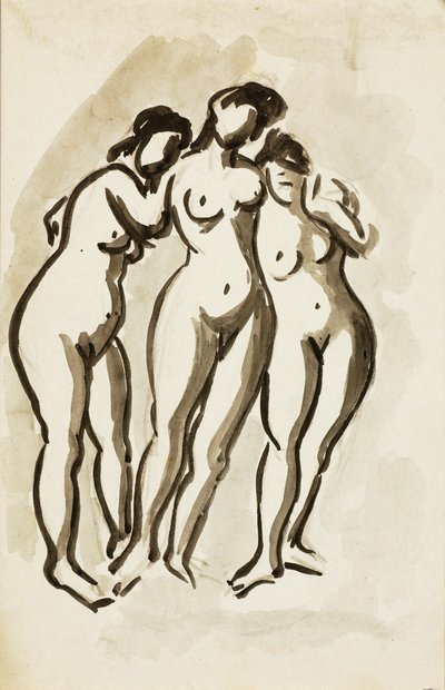 女性ヌード3人のグループ 作： Carl Newman
