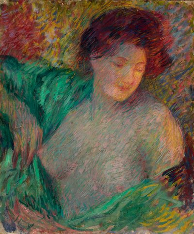 左向きの少女の頭、1910年以前。 作： Carl Newman