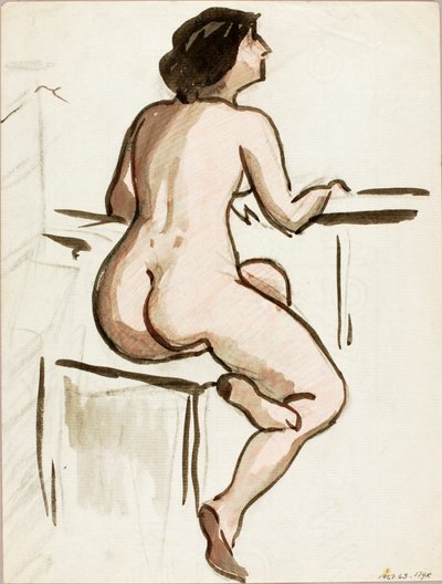 座った女性のヌード 作： Carl Newman