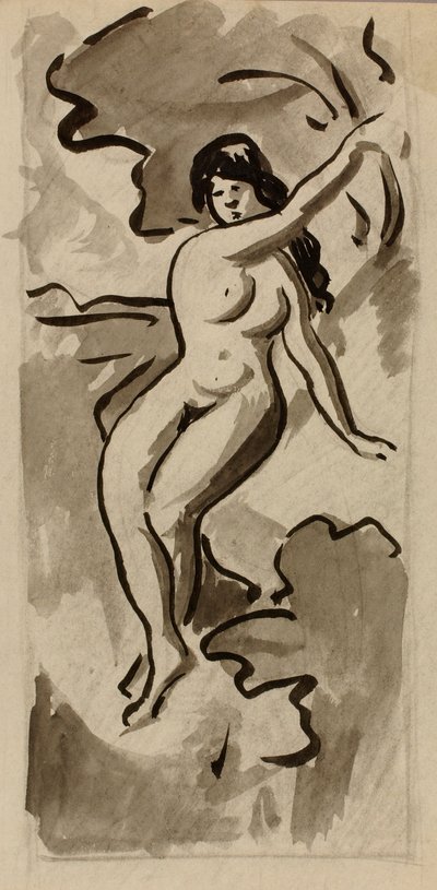 座った女性のヌード 作： Carl Newman
