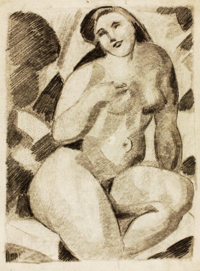 座った女性のヌード 作： Carl Newman