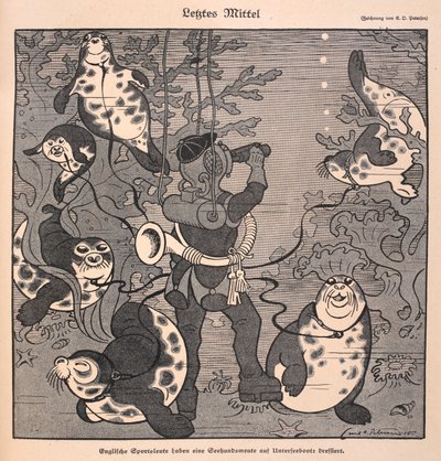 最後の手段：最後の手段。 アザラシのダイバー。 水中シーン 作： Carl Olof Petersen