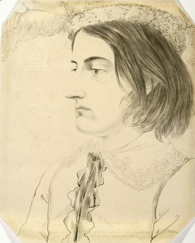 ルートヴィヒ・サイモン、神学学生、1816年（ペン＆ブラシと織り紙に黒インク） 作： Carl Philipp Fohr