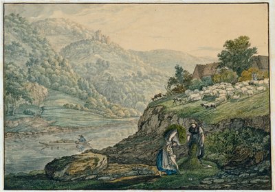 Stolzeneck am Neckar (ネッカー地方のスケッチブックのシート 19) 作： Carl Philipp Fohr