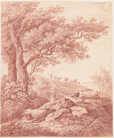 田園風景の中の古木 作： Carl Philipp Schallhas