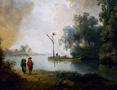 川のある風景」1780年頃 カール・フィリップ・シャルハス（1767-1797）作 詳細 ハンガリー 作： Carl Philipp Schallhas