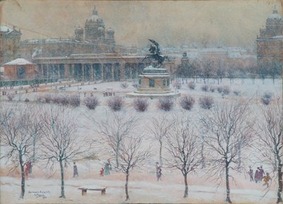 冬のウィーンの外側ブルクプラッツ 作： Carl Pippich