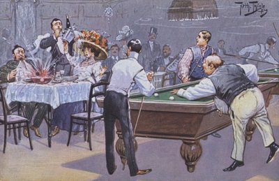 ビリヤードホールのコミカルなシーン 作： Carl Robert Arthur Thiele