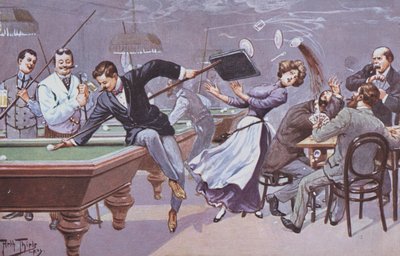 ビリヤードホールのコミカルなシーン 作： Carl Robert Arthur Thiele