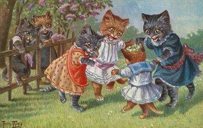 ユーモラスな猫のポストカード（カラーリトグラフ） 作： Carl Robert Arthur Thiele