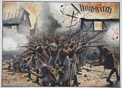 1758年8月、ホッホキルヒに降り注ぐ夜 作： Carl Röchling
