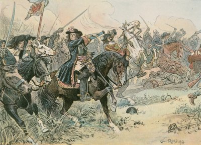 1675年のファーベリンの戦いでの偉大な選挙人（1620〜1688）のフレデリックウィリアム 作： Carl Rohling