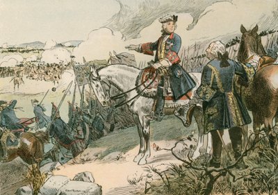 1745年のホーエンフリートベルクの戦いでのフレデリック大王（1712-1786） 作： Carl Rohling