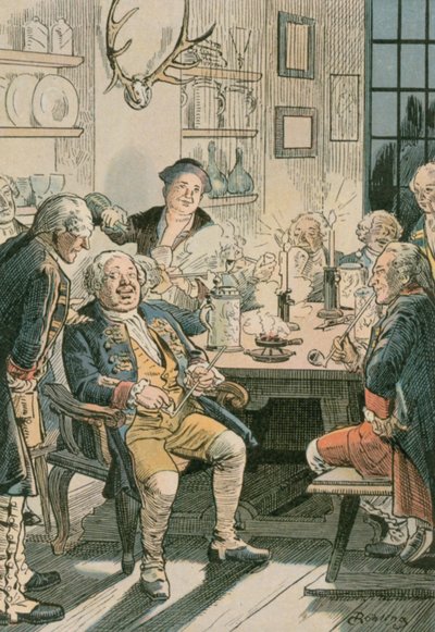 タバコ大学のフリードリヒヴィルヘルム1世（1657〜1713年） 作： Carl Rohling