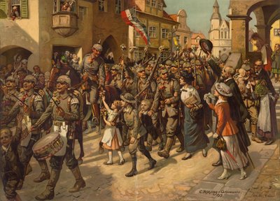 1914年の動員。学校史教育へのイメージ、1915 作： Carl Rohling