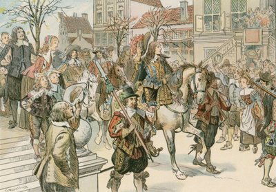1646年にオレンジのルイーズアンリエット（1627-1667）と結婚したハーグに大選挙（1620〜1688）が到着 作： Carl Rohling