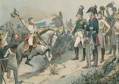 1813年のライプチヒの戦いにおける3人の同盟国の支配者。 作： Carl Rohling
