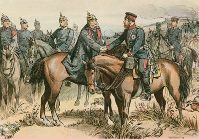 1866年、プロイセン国王であり、最初のドイツ皇帝ウィルヘルム1世が、1866年に佐渡で息子に挨拶しました。 作： Carl Rohling