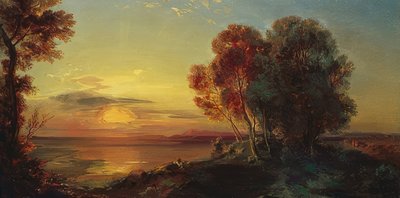 シュタルンベルク湖の夕日 作： Carl Rottmann