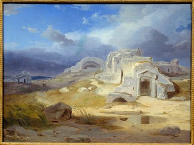 シラクサのアルキメデの墓。カール・ロットマン（1798 - 1850）による絵画 Ec.すべて 作： Carl Rottmann