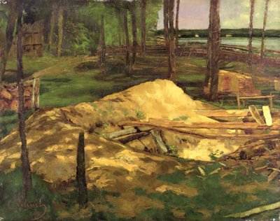 おがくずピット、1876 作： Carl Schuch