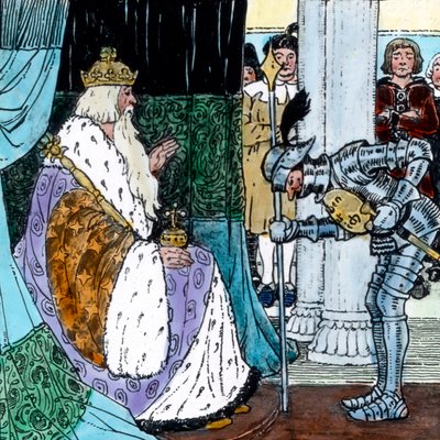 グリム童話「勇敢な小仕立屋」。画像は1910年頃のもの。カール・サイモン・アーカイブ 作： Carl Simon