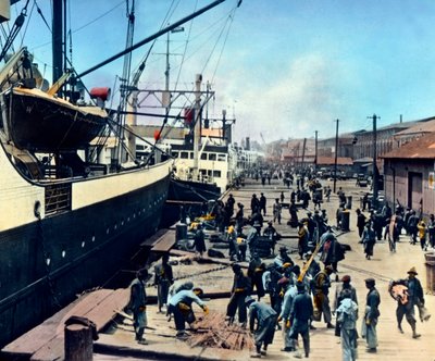 日本、神奈川県、関東地方、横浜港、画像は1920年頃。カール・サイモン・アーカイブ 作： Carl Simon