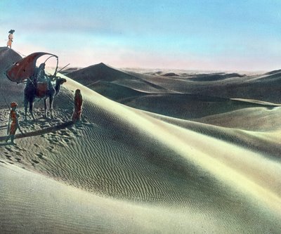 モロッコ、砂漠の風景、画像は1910年頃。カール・サイモン・アーカイブ 作： Carl Simon