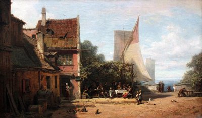 シュタルンベルク湖の古い居酒屋 作： Carl Spitzweg