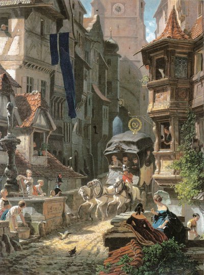 駅馬車の到着 作： Carl Spitzweg