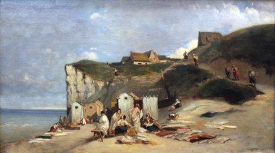 ディエップで海水浴する女性 作： Carl Spitzweg