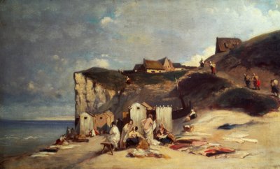 ディエップで海で入浴する女性たちI 作： Carl Spitzweg