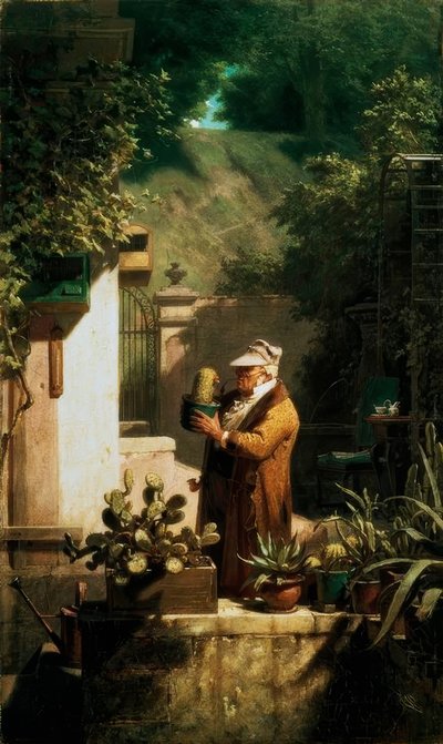 サボテンの友達 作： Carl Spitzweg