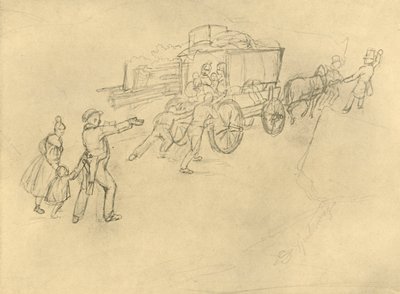 Thespiskarrenの俳優、19世紀半ば後半、1924年。 作： Carl Spitzweg