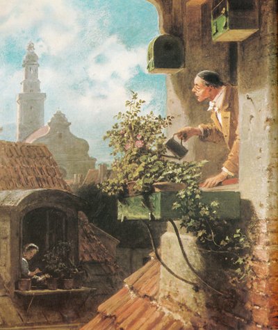 屋根裏部屋 作： Carl Spitzweg