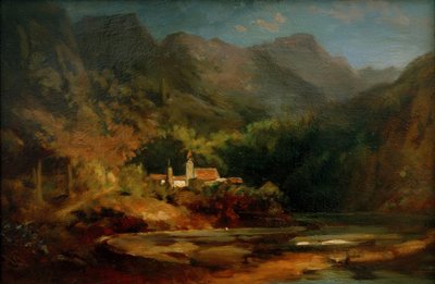 マウンテンバレーの湖の村 作： Carl Spitzweg