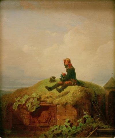 むかしむかし（編み物歩哨） 作： Carl Spitzweg
