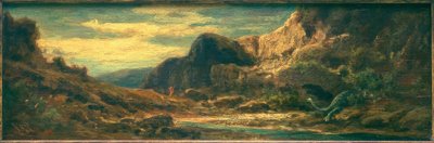 ドラゴンと岩の多い風景 作： Carl Spitzweg