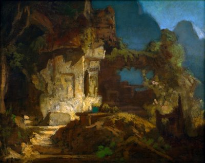 岩の上のチャペル 作： Carl Spitzweg