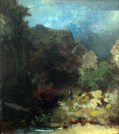 女性像のある風景 作： Carl Spitzweg