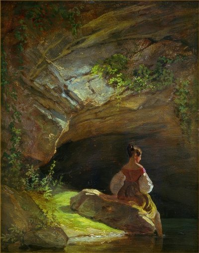 洞窟の前の女の子 作： Carl Spitzweg