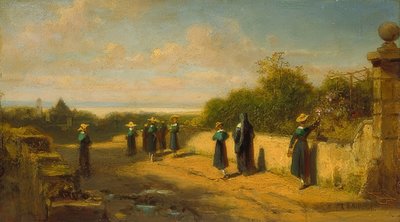 徒歩で下宿する女の子。 1870年頃 作： Carl Spitzweg