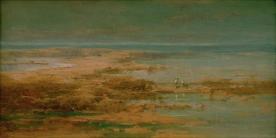 コウノトリのナイル川の風景 作： Carl Spitzweg