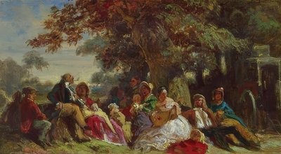 屋外の俳優会社 作： Carl Spitzweg